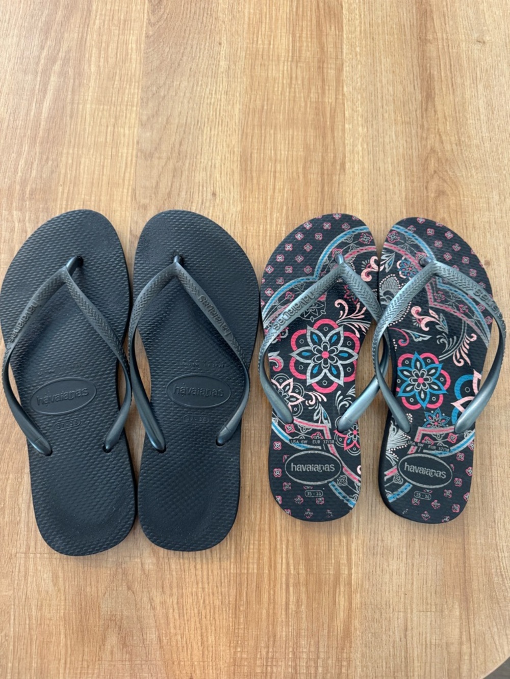 2 pairs of Haviannas. 35/36 and 37/38